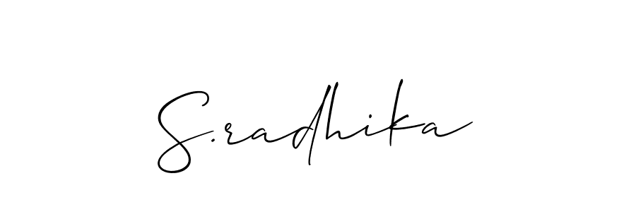 Design your own signature with our free online signature maker. With this signature software, you can create a handwritten (Allison_Script) signature for name S.radhika. S.radhika signature style 2 images and pictures png