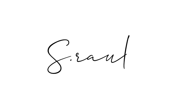 Create a beautiful signature design for name S.raul. With this signature (Allison_Script) fonts, you can make a handwritten signature for free. S.raul signature style 2 images and pictures png