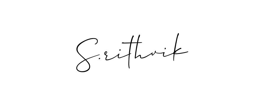 How to make S.rithvik name signature. Use Allison_Script style for creating short signs online. This is the latest handwritten sign. S.rithvik signature style 2 images and pictures png