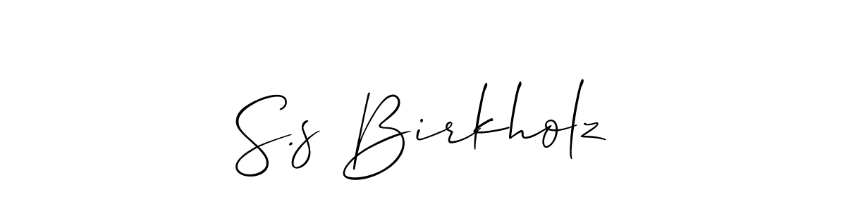 Make a beautiful signature design for name S.s Birkholz. With this signature (Allison_Script) style, you can create a handwritten signature for free. S.s Birkholz signature style 2 images and pictures png