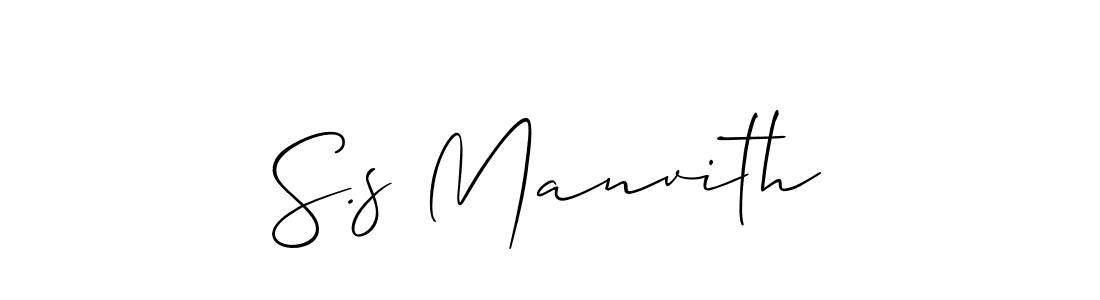 Also we have S.s Manvith name is the best signature style. Create professional handwritten signature collection using Allison_Script autograph style. S.s Manvith signature style 2 images and pictures png