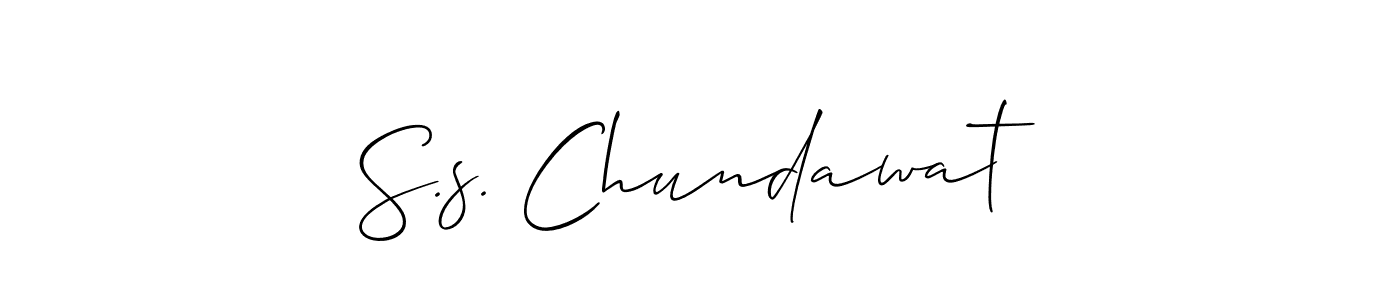 It looks lik you need a new signature style for name S.s. Chundawat. Design unique handwritten (Allison_Script) signature with our free signature maker in just a few clicks. S.s. Chundawat signature style 2 images and pictures png