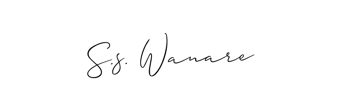 Create a beautiful signature design for name S.s. Wanare. With this signature (Allison_Script) fonts, you can make a handwritten signature for free. S.s. Wanare signature style 2 images and pictures png