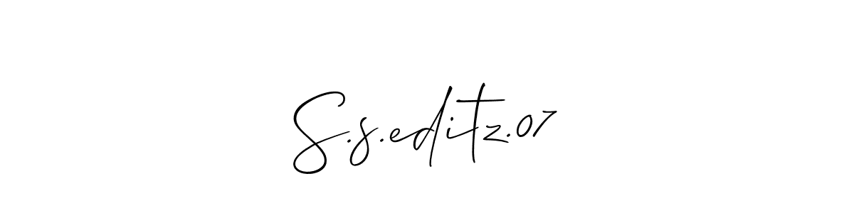 This is the best signature style for the S.s.editz.07 name. Also you like these signature font (Allison_Script). Mix name signature. S.s.editz.07 signature style 2 images and pictures png