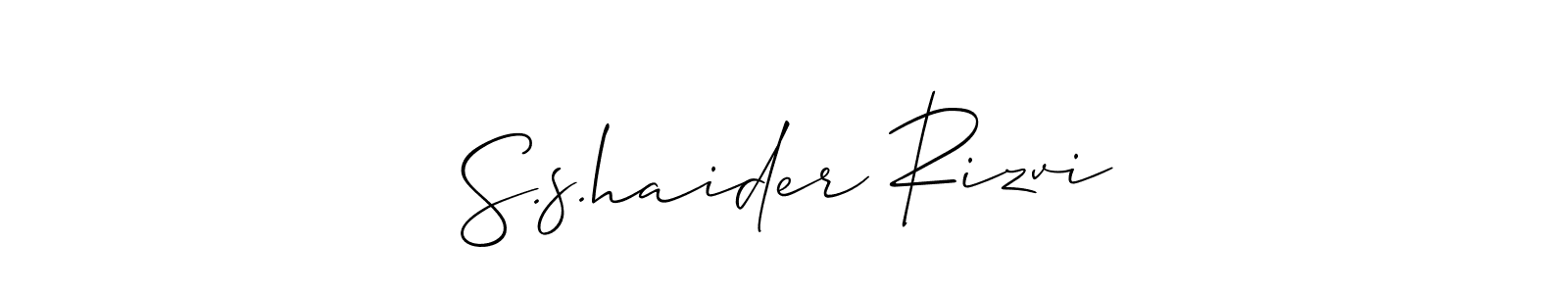 How to make S.s.haider Rizvi name signature. Use Allison_Script style for creating short signs online. This is the latest handwritten sign. S.s.haider Rizvi signature style 2 images and pictures png