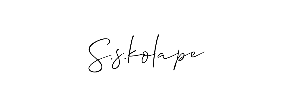 How to Draw S.s.kolape signature style? Allison_Script is a latest design signature styles for name S.s.kolape. S.s.kolape signature style 2 images and pictures png