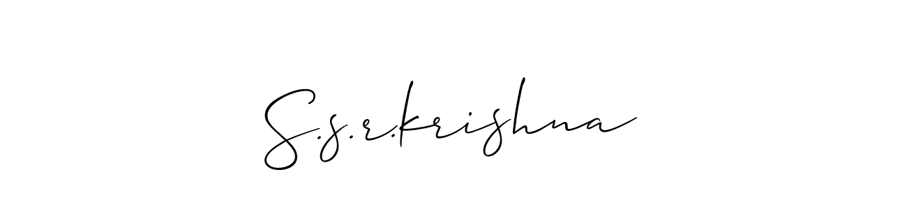 Best and Professional Signature Style for S.s.r.krishna. Allison_Script Best Signature Style Collection. S.s.r.krishna signature style 2 images and pictures png