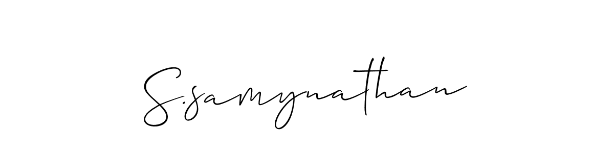 Use a signature maker to create a handwritten signature online. With this signature software, you can design (Allison_Script) your own signature for name S.samynathan. S.samynathan signature style 2 images and pictures png