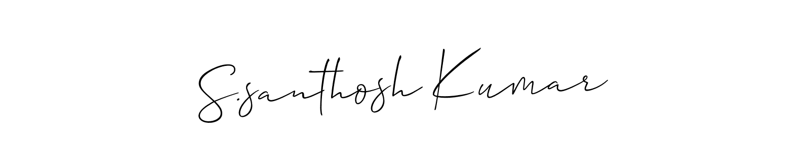 This is the best signature style for the S.santhosh Kumar name. Also you like these signature font (Allison_Script). Mix name signature. S.santhosh Kumar signature style 2 images and pictures png