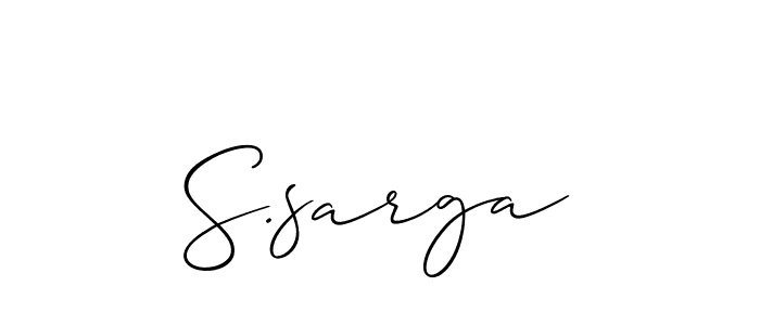 Design your own signature with our free online signature maker. With this signature software, you can create a handwritten (Allison_Script) signature for name S.sarga. S.sarga signature style 2 images and pictures png