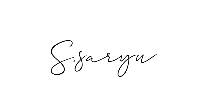 Also we have S.saryu name is the best signature style. Create professional handwritten signature collection using Allison_Script autograph style. S.saryu signature style 2 images and pictures png