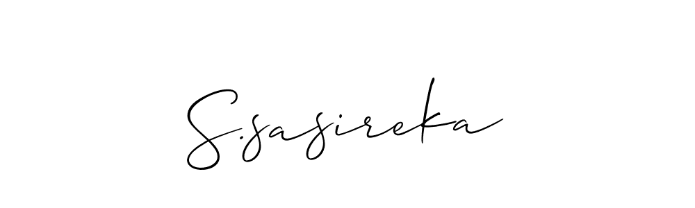Allison_Script is a professional signature style that is perfect for those who want to add a touch of class to their signature. It is also a great choice for those who want to make their signature more unique. Get S.sasireka name to fancy signature for free. S.sasireka signature style 2 images and pictures png