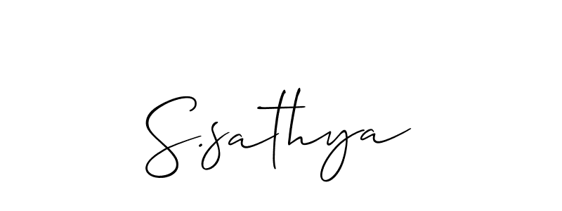 You should practise on your own different ways (Allison_Script) to write your name (S.sathya) in signature. don't let someone else do it for you. S.sathya signature style 2 images and pictures png