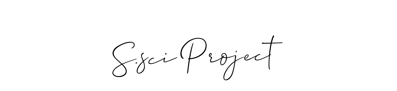 The best way (Allison_Script) to make a short signature is to pick only two or three words in your name. The name S.sci Project include a total of six letters. For converting this name. S.sci Project signature style 2 images and pictures png