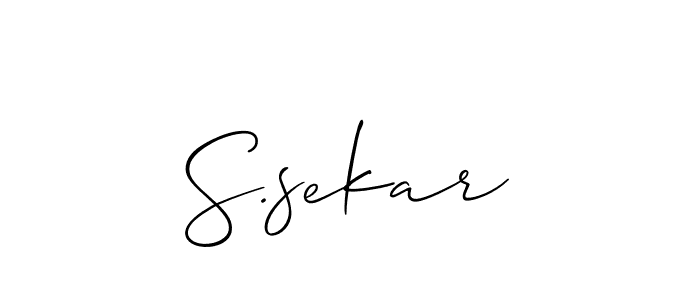 Make a short S.sekar signature style. Manage your documents anywhere anytime using Allison_Script. Create and add eSignatures, submit forms, share and send files easily. S.sekar signature style 2 images and pictures png