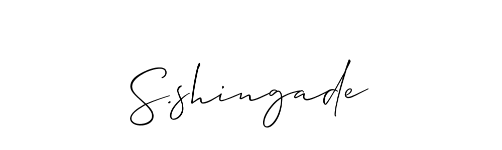 The best way (Allison_Script) to make a short signature is to pick only two or three words in your name. The name S.shingade include a total of six letters. For converting this name. S.shingade signature style 2 images and pictures png