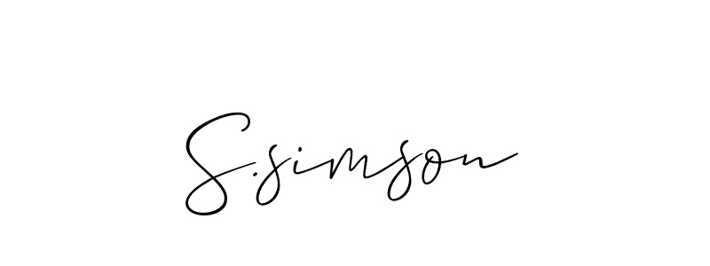 You should practise on your own different ways (Allison_Script) to write your name (S.simson) in signature. don't let someone else do it for you. S.simson signature style 2 images and pictures png