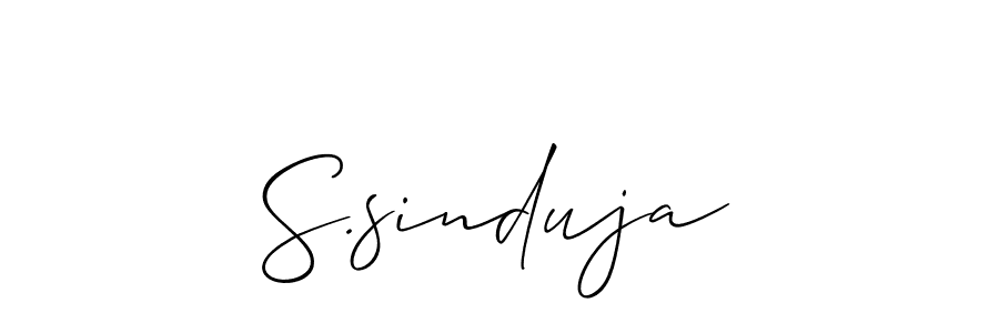 How to make S.sinduja name signature. Use Allison_Script style for creating short signs online. This is the latest handwritten sign. S.sinduja signature style 2 images and pictures png