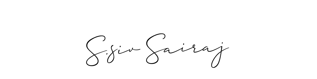 Similarly Allison_Script is the best handwritten signature design. Signature creator online .You can use it as an online autograph creator for name S.siv Sairaj. S.siv Sairaj signature style 2 images and pictures png