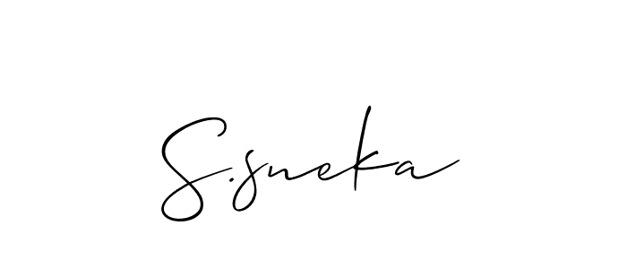 It looks lik you need a new signature style for name S.sneka. Design unique handwritten (Allison_Script) signature with our free signature maker in just a few clicks. S.sneka signature style 2 images and pictures png