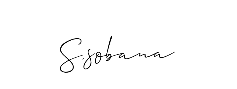 Design your own signature with our free online signature maker. With this signature software, you can create a handwritten (Allison_Script) signature for name S.sobana. S.sobana signature style 2 images and pictures png