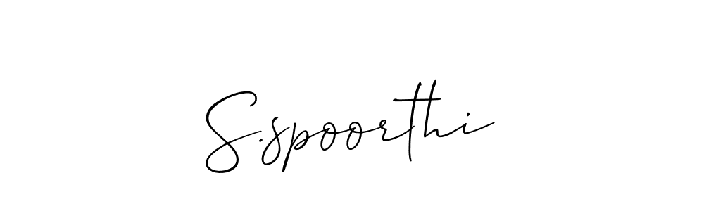 Allison_Script is a professional signature style that is perfect for those who want to add a touch of class to their signature. It is also a great choice for those who want to make their signature more unique. Get S.spoorthi name to fancy signature for free. S.spoorthi signature style 2 images and pictures png
