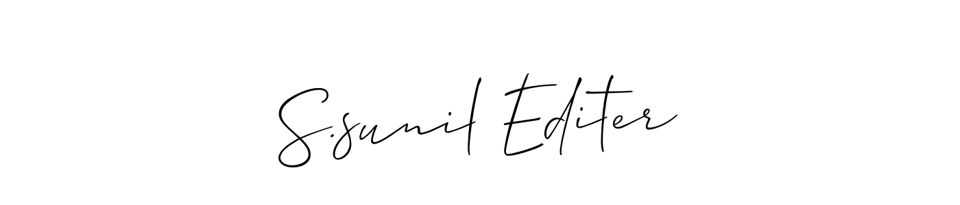 Create a beautiful signature design for name S.sunil Editer. With this signature (Allison_Script) fonts, you can make a handwritten signature for free. S.sunil Editer signature style 2 images and pictures png