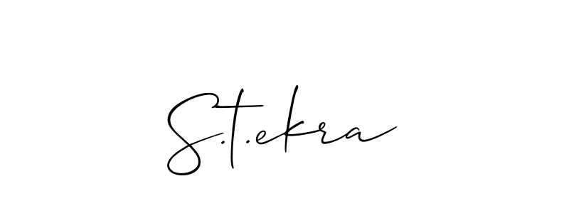 You should practise on your own different ways (Allison_Script) to write your name (S.t.ekra) in signature. don't let someone else do it for you. S.t.ekra signature style 2 images and pictures png