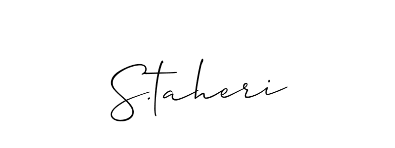 It looks lik you need a new signature style for name S.taheri. Design unique handwritten (Allison_Script) signature with our free signature maker in just a few clicks. S.taheri signature style 2 images and pictures png