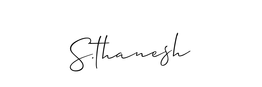 Make a beautiful signature design for name S.thanesh. With this signature (Allison_Script) style, you can create a handwritten signature for free. S.thanesh signature style 2 images and pictures png