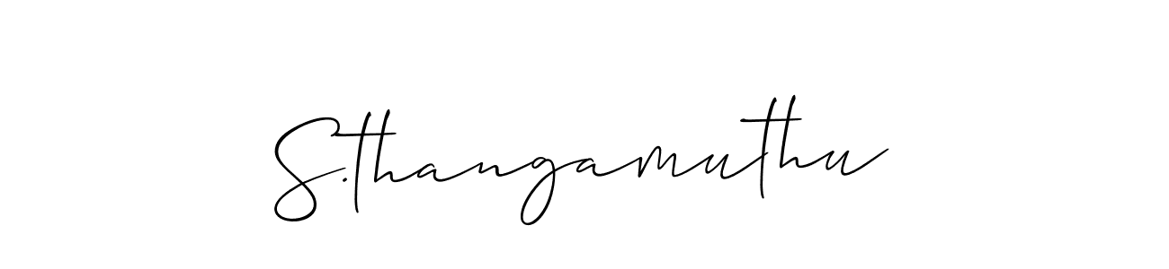 Make a beautiful signature design for name S.thangamuthu. With this signature (Allison_Script) style, you can create a handwritten signature for free. S.thangamuthu signature style 2 images and pictures png