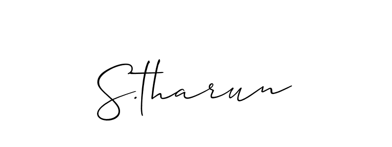 Best and Professional Signature Style for S.tharun. Allison_Script Best Signature Style Collection. S.tharun signature style 2 images and pictures png