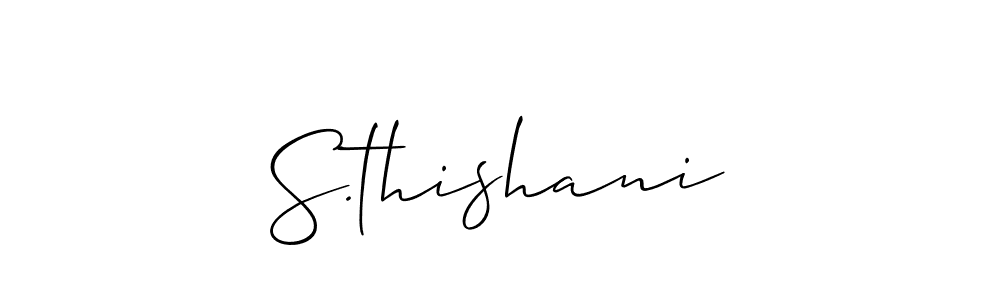 Also You can easily find your signature by using the search form. We will create S.thishani name handwritten signature images for you free of cost using Allison_Script sign style. S.thishani signature style 2 images and pictures png