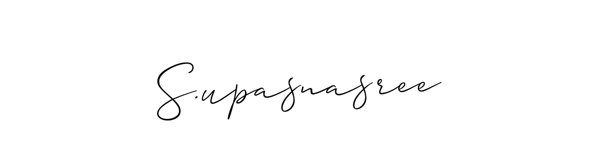 if you are searching for the best signature style for your name S.upasnasree. so please give up your signature search. here we have designed multiple signature styles  using Allison_Script. S.upasnasree signature style 2 images and pictures png