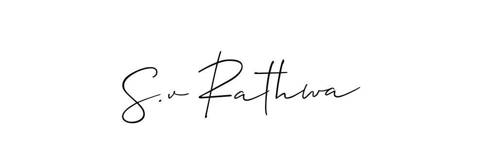 How to Draw S.v Rathwa signature style? Allison_Script is a latest design signature styles for name S.v Rathwa. S.v Rathwa signature style 2 images and pictures png