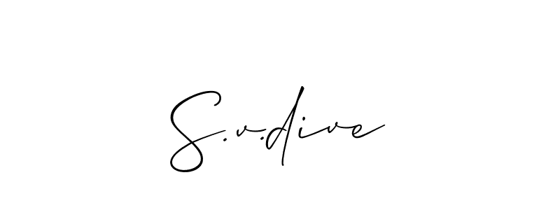 Similarly Allison_Script is the best handwritten signature design. Signature creator online .You can use it as an online autograph creator for name S.v.dive. S.v.dive signature style 2 images and pictures png