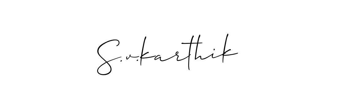 You can use this online signature creator to create a handwritten signature for the name S.v.karthik. This is the best online autograph maker. S.v.karthik signature style 2 images and pictures png