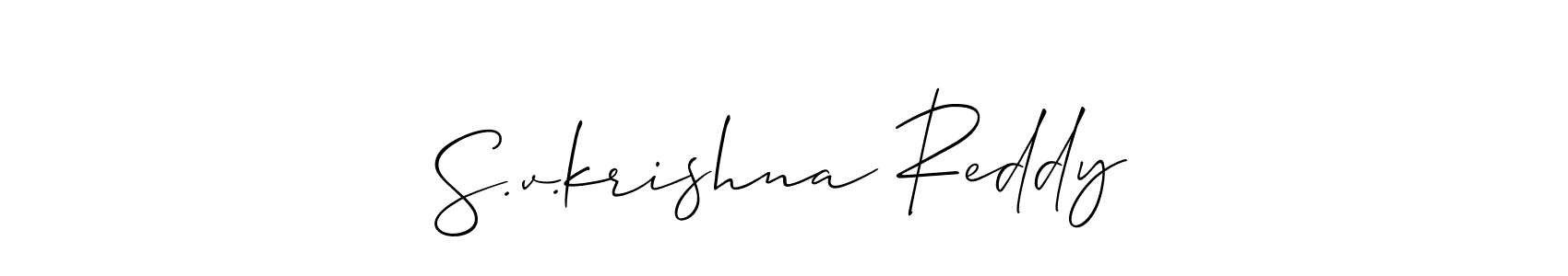 How to make S.v.krishna Reddy signature? Allison_Script is a professional autograph style. Create handwritten signature for S.v.krishna Reddy name. S.v.krishna Reddy signature style 2 images and pictures png