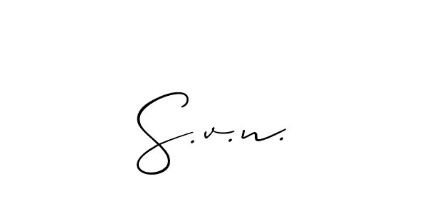 S.v.n. stylish signature style. Best Handwritten Sign (Allison_Script) for my name. Handwritten Signature Collection Ideas for my name S.v.n.. S.v.n. signature style 2 images and pictures png