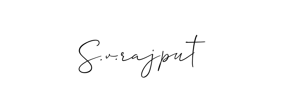 Use a signature maker to create a handwritten signature online. With this signature software, you can design (Allison_Script) your own signature for name S.v.rajput. S.v.rajput signature style 2 images and pictures png