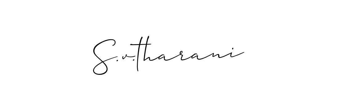 Also we have S.v.tharani name is the best signature style. Create professional handwritten signature collection using Allison_Script autograph style. S.v.tharani signature style 2 images and pictures png