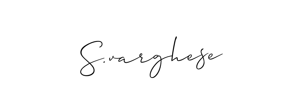 Use a signature maker to create a handwritten signature online. With this signature software, you can design (Allison_Script) your own signature for name S.varghese. S.varghese signature style 2 images and pictures png