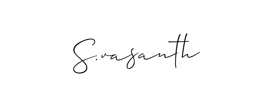 if you are searching for the best signature style for your name S.vasanth. so please give up your signature search. here we have designed multiple signature styles  using Allison_Script. S.vasanth signature style 2 images and pictures png