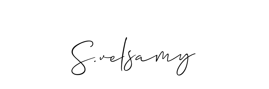 How to make S.velsamy name signature. Use Allison_Script style for creating short signs online. This is the latest handwritten sign. S.velsamy signature style 2 images and pictures png