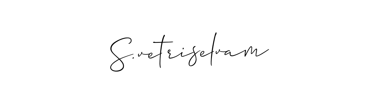 S.vetriselvam stylish signature style. Best Handwritten Sign (Allison_Script) for my name. Handwritten Signature Collection Ideas for my name S.vetriselvam. S.vetriselvam signature style 2 images and pictures png