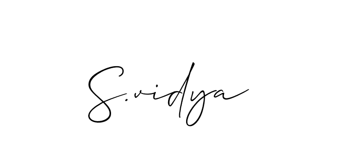 Design your own signature with our free online signature maker. With this signature software, you can create a handwritten (Allison_Script) signature for name S.vidya. S.vidya signature style 2 images and pictures png