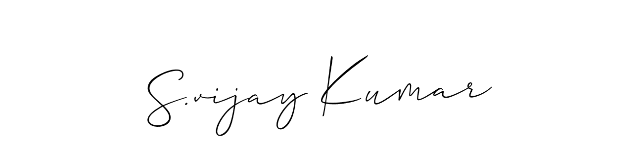 Design your own signature with our free online signature maker. With this signature software, you can create a handwritten (Allison_Script) signature for name S.vijay Kumar. S.vijay Kumar signature style 2 images and pictures png