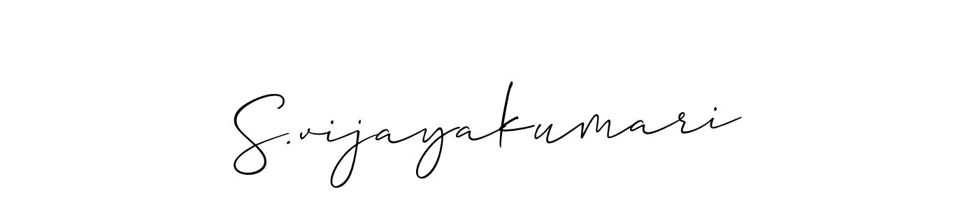 Allison_Script is a professional signature style that is perfect for those who want to add a touch of class to their signature. It is also a great choice for those who want to make their signature more unique. Get S.vijayakumari name to fancy signature for free. S.vijayakumari signature style 2 images and pictures png