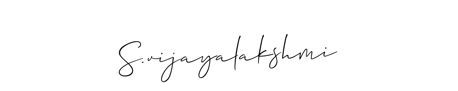 You should practise on your own different ways (Allison_Script) to write your name (S.vijayalakshmi) in signature. don't let someone else do it for you. S.vijayalakshmi signature style 2 images and pictures png