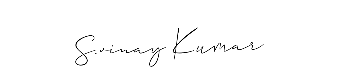 Use a signature maker to create a handwritten signature online. With this signature software, you can design (Allison_Script) your own signature for name S.vinay Kumar. S.vinay Kumar signature style 2 images and pictures png